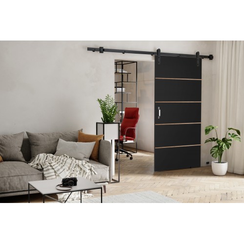 Bīdāmās istabas durvis LORNI PLUS - Loft, melns